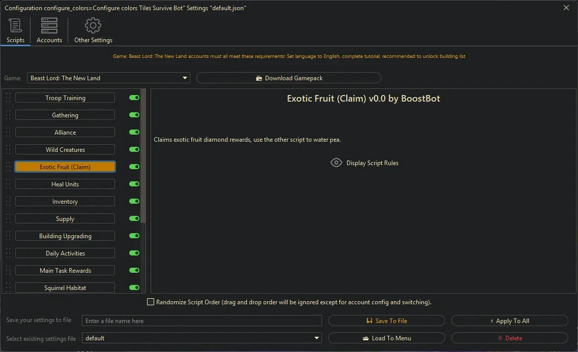 Beast Lord Bot - Exotic Fruit (Claim)