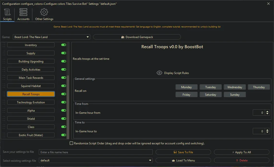 Beast Lord Bot - Recall Troops