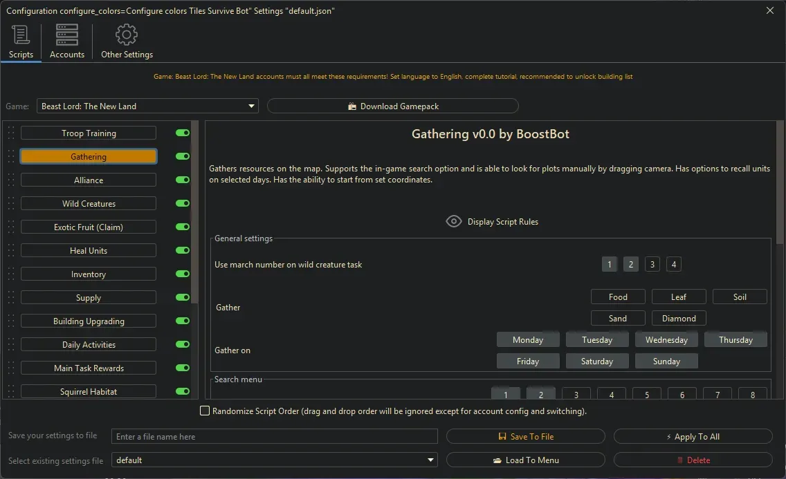 Beast Lord Bot - Gathering