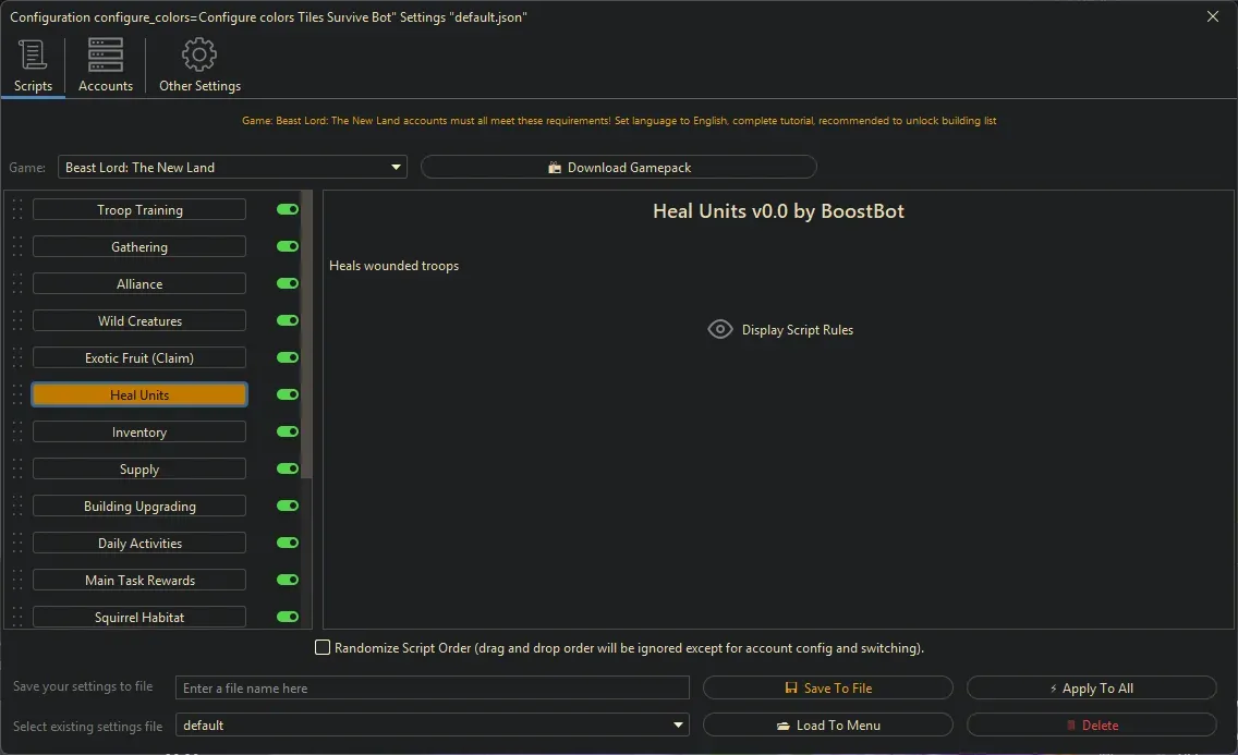 Beast Lord Bot - Heal Units